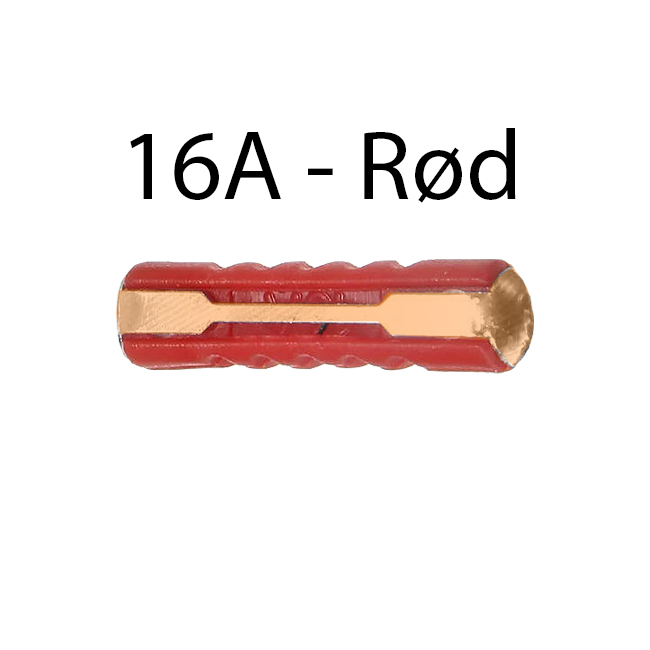 SIKRING PORSELEN 16A RØD