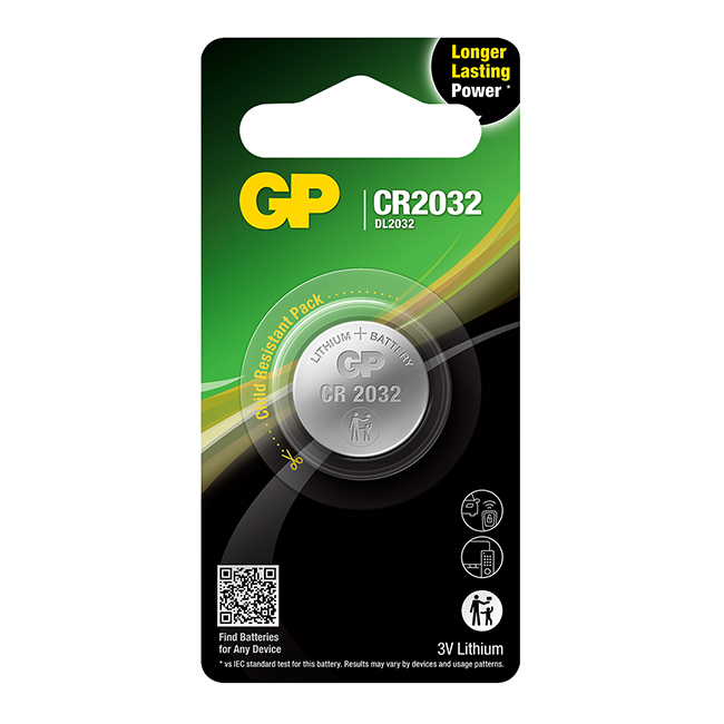 GP CR 2032 KNAPPCELLEBATTERI