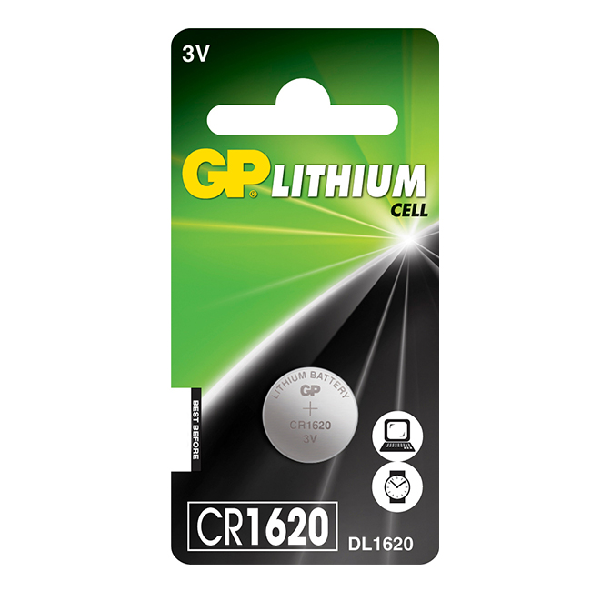 GP CR 1620 KNAPPCELLEBATTERI