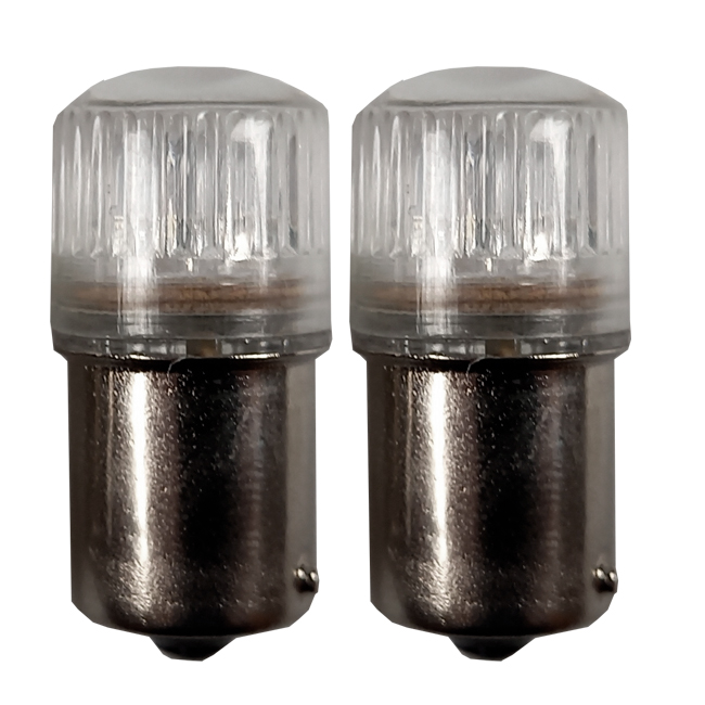 LEDPÆRE BA15S 5W 2-pk 12V HVIT (12821 )