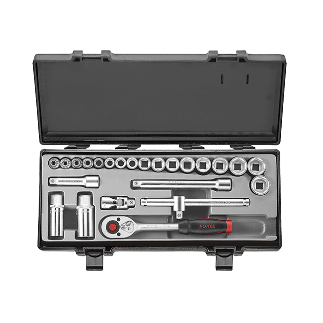 SUPER LOCK PIPENØKKELSETT 24 DELER 3/8"