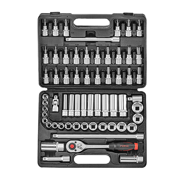 FORCE SUPER LOCK PIPENØKKELSETT 61 DELER 3/8"