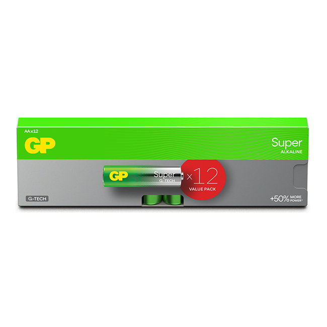 GP BATTERI AA LR6 12-PK