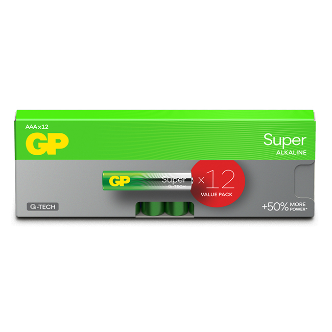 GP BATTERI AAA LR3 12-PK