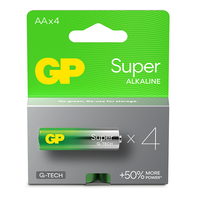 GP BATTERI AA LR6 4-PK