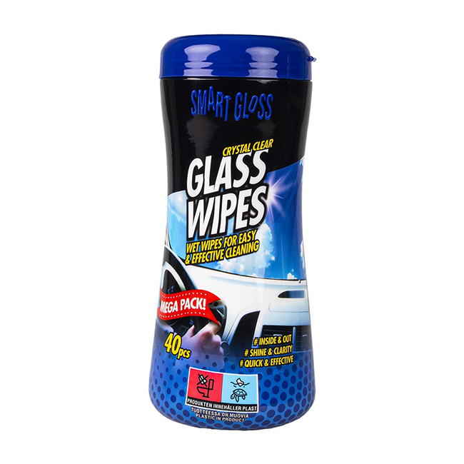 WIPES GLASS GLOSSER 40 STK BOKS