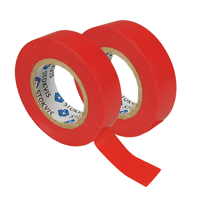 ELEKTRIKERTAPE RØD 2-PACK 15MM X 10 M