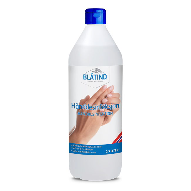 HÅND DESINFEKSJON 0,5 L BLÅTIND