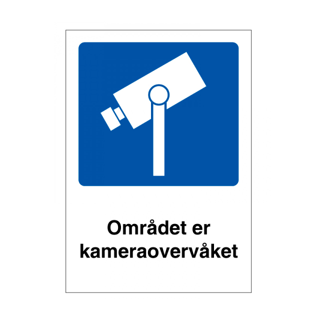 KAMERA OVERVÅKNING SKILT ALU. 21 X 15 CM.