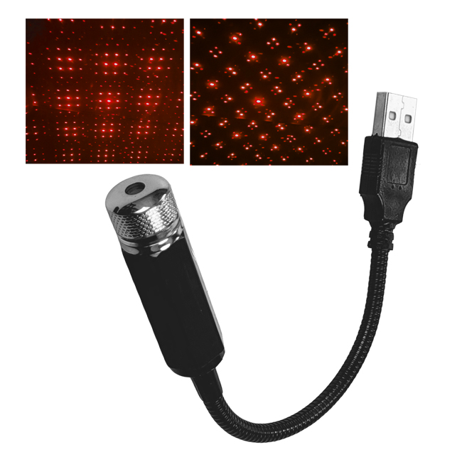 STJERNEHIMMEL FOR BIL 12V LED RØD