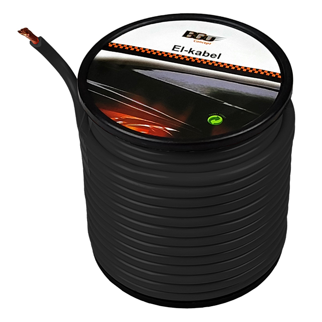 EL-KABEL 2,5KV SORT PÅ RULL 10M