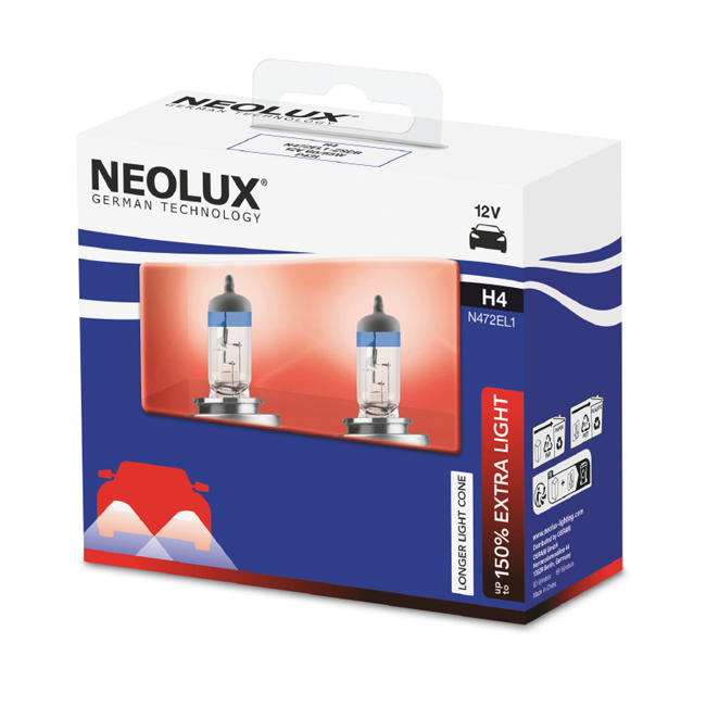 PÆRE 12V H4 150%+12342 2-PK N472EL1-2SCB