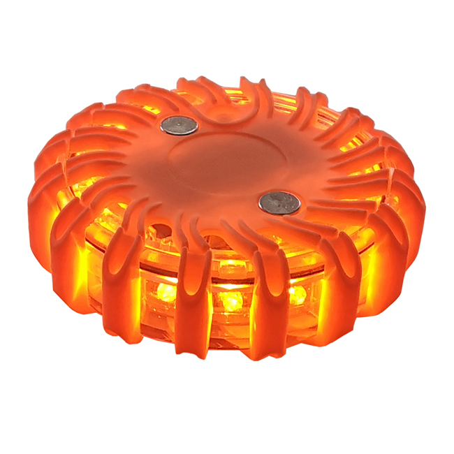 VARSELLYS RUND LED ORANGE M/MAGNET