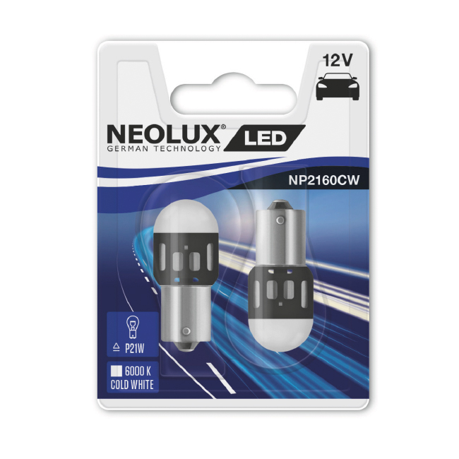 LEDPÆRE 12V 21W BA15S SETT NP2160CW-02B