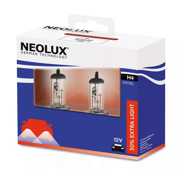 PÆRE 12V H4 60/55W +50% 2-PK N472EL-2SCB