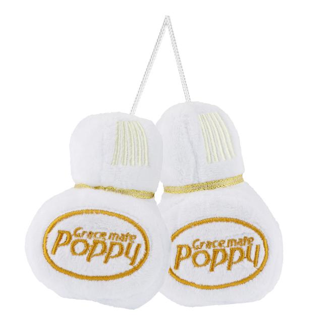 POPPY DICE/PLYSH LITEN HVIT