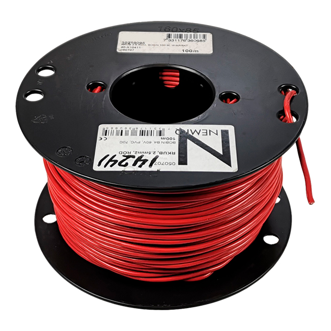 EL-KABEL 1 X 2,5 KV RØD
